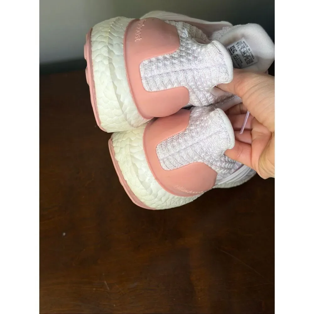 Adidas ultraboost 4.0 DNA pink knit slide on sneakers